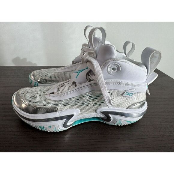 Air Jordan 36 x Guo Ailun Mid White Hyper Jade - DQ4461-130 Size 5 Y Boys Kids - Picture 7 of 8